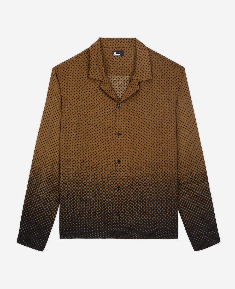The Kooples H KAKI BLACK printed hawaiian collar shirt
