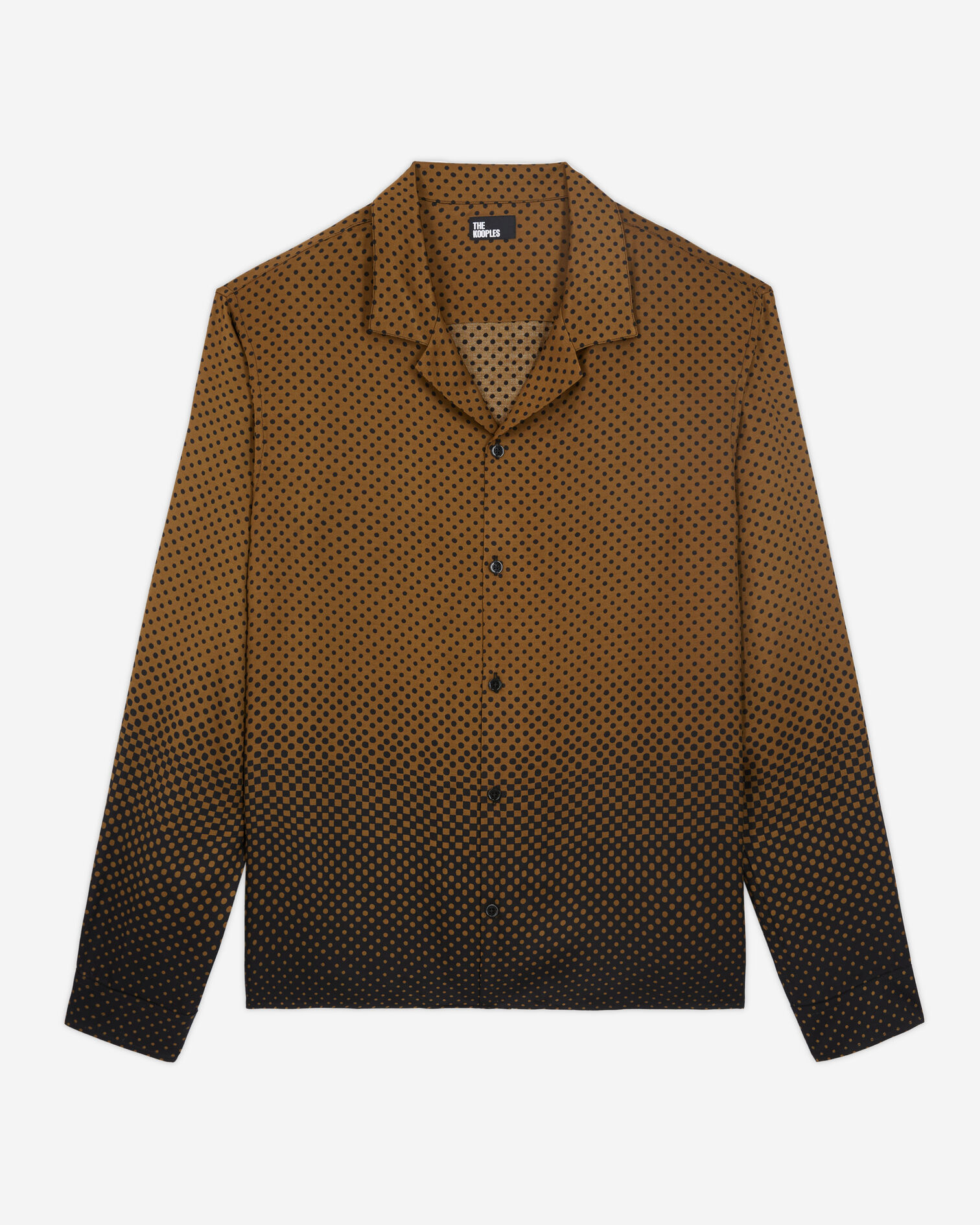 Chemise col hawaïen imprimée, KAKI BLACK, hi-res image number null