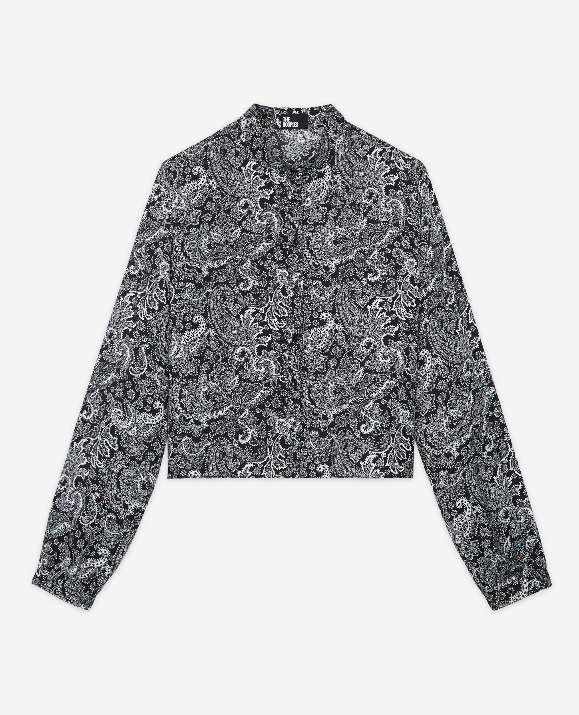 Short black shirt, BLACK WHITE, hi-res image number null