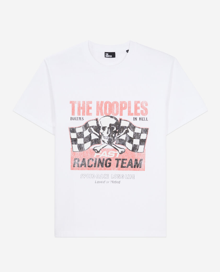 The Kooples HOMME null t-shirt homme blanc avec s&eacute;rigraphie racing skull