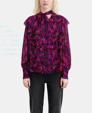 The Kooples FEMME PINK top imprimé avec volants