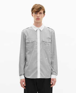 The Kooples MEN BLACK WHITE white and black pinstripe shirt