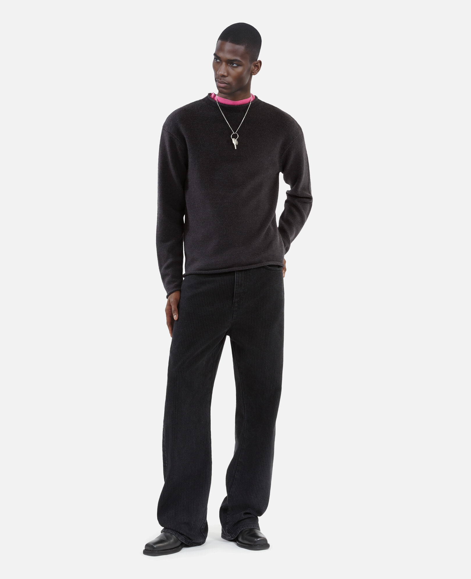 The Kooples MEN MIDDLE GREY MEL gray wool sweater