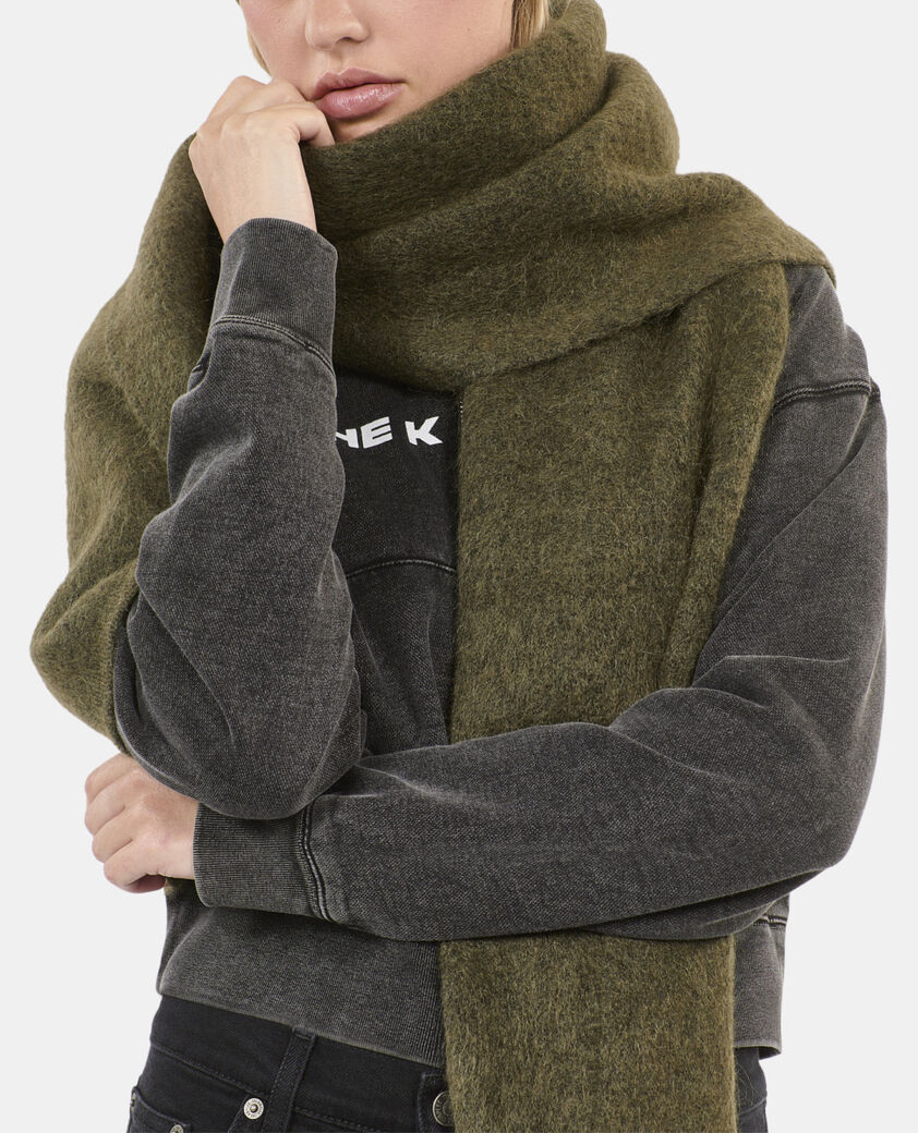 The Kooples MIXED OLIVE NIGHT khaki mohair scarf