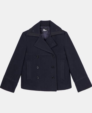 The Kooples FEMME DARK NAVY caban court bleu marine