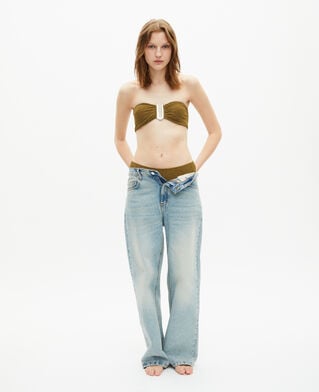 The Kooples DAMEN KAKI das khakifarbene bandeau-bikinioberteil von kooples x luz