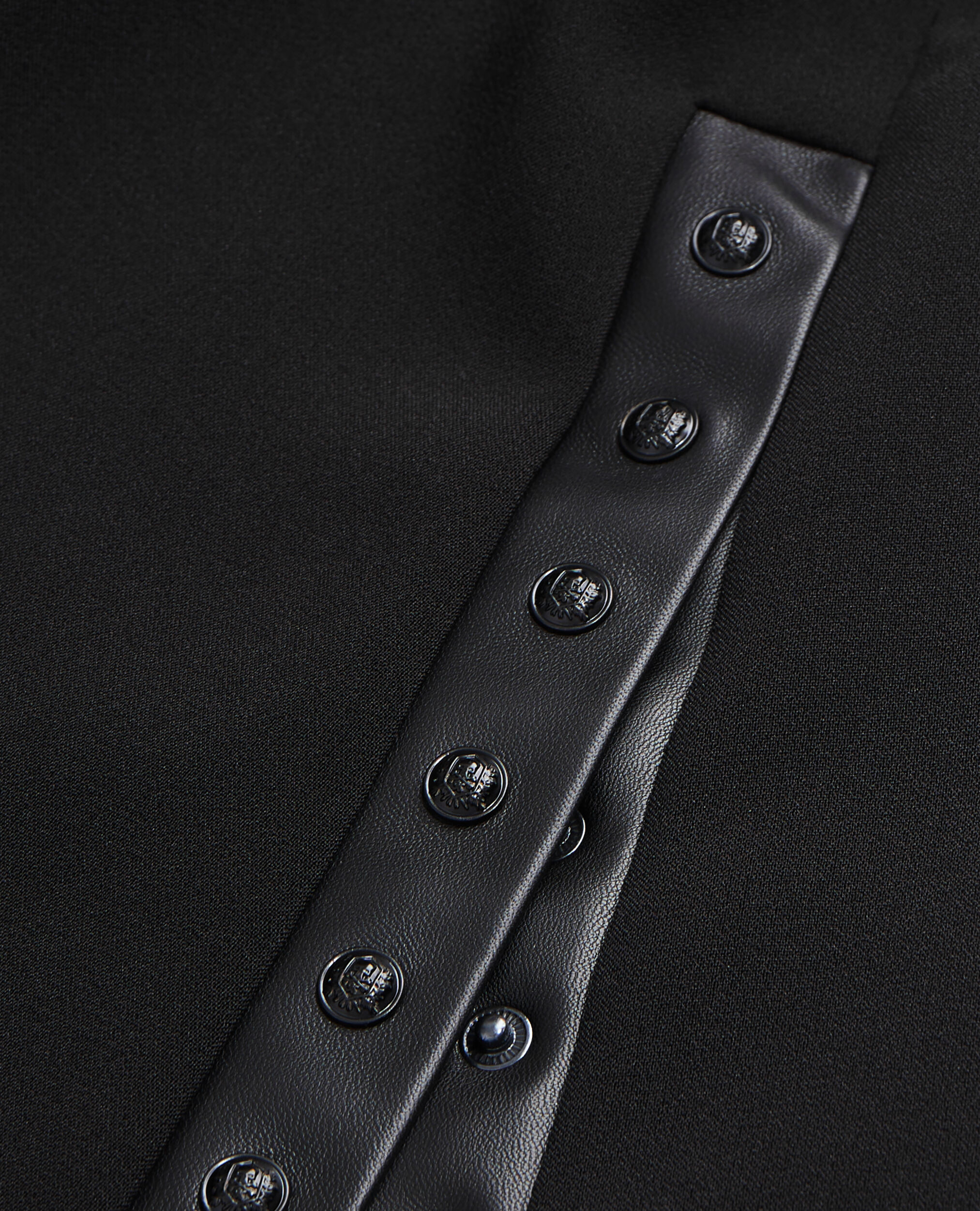 Short black crepe skirt, BLACK, hi-res image number null