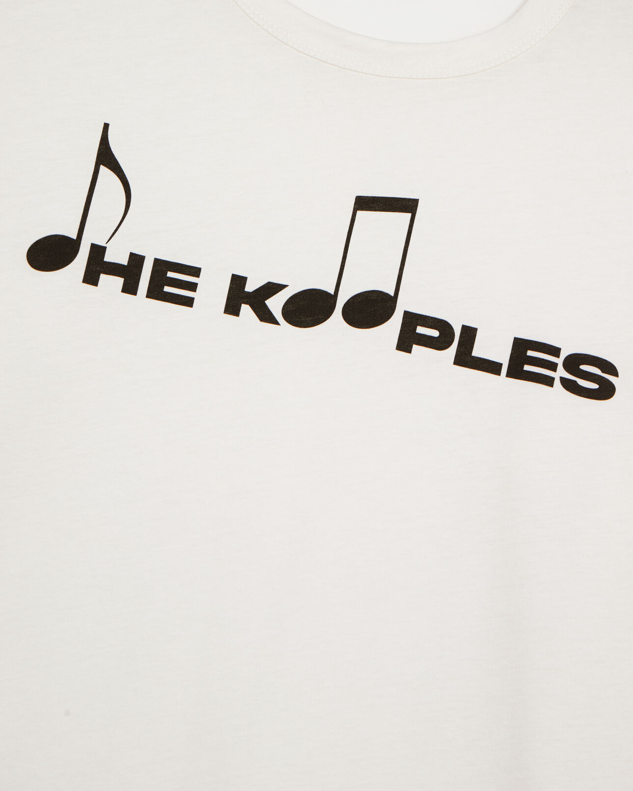 The Kooples HOMME ECRU t-shirt manches longues à serigraphie blanc