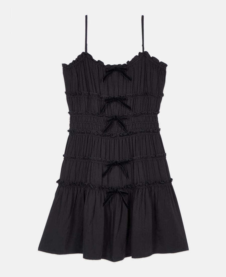 The Kooples FEMME BLACK robe courte avec nœuds noire