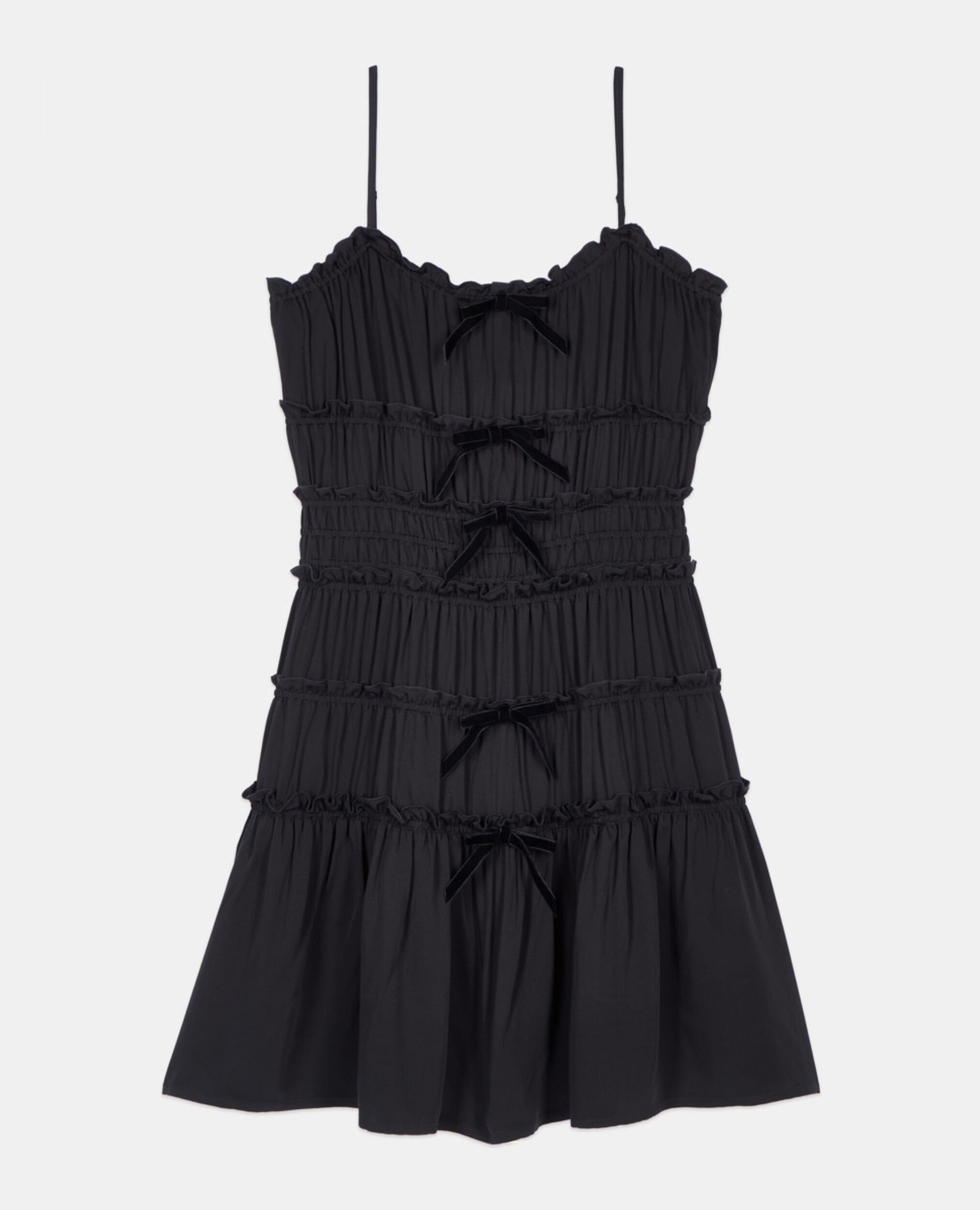 Robe courte avec nœuds noire, BLACK, hi-res image number null