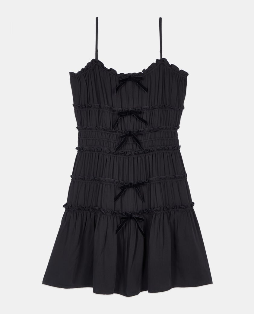 The Kooples FEMME BLACK robe courte avec nœuds noire