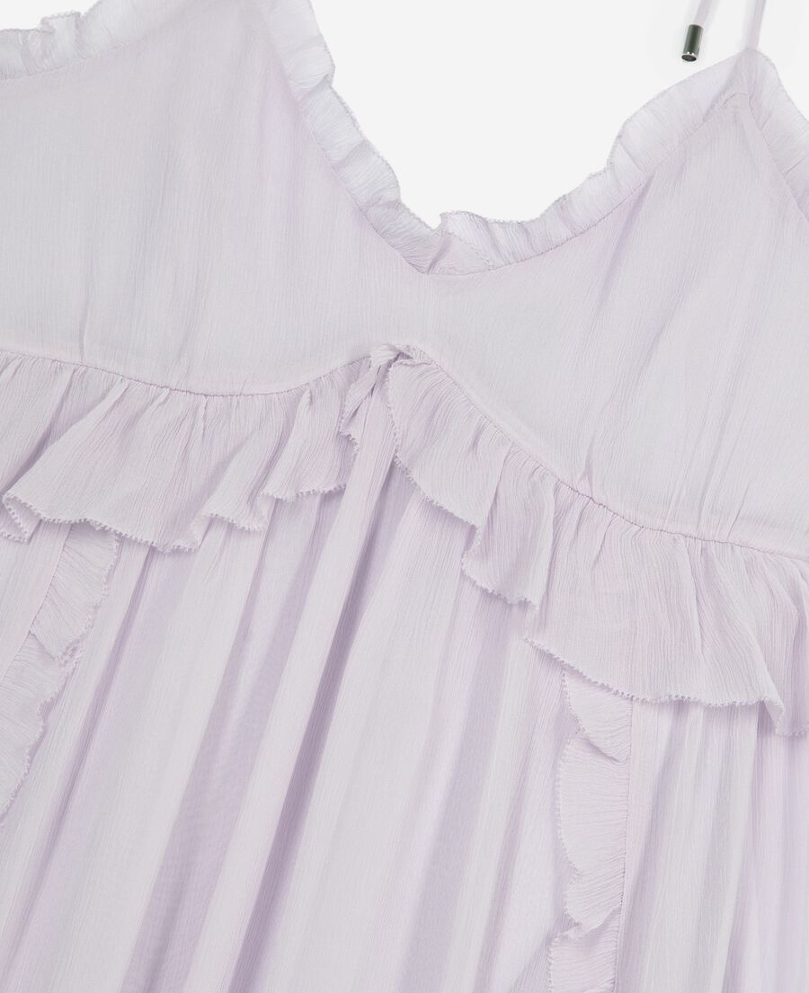 The Kooples DAMEN LIGHT PURPLE langes kleid mit volants lila