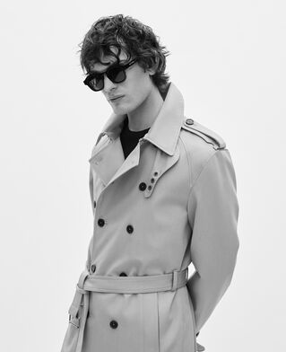 The Kooples HERREN BEIGE beiger weit geschnittener trenchcoat