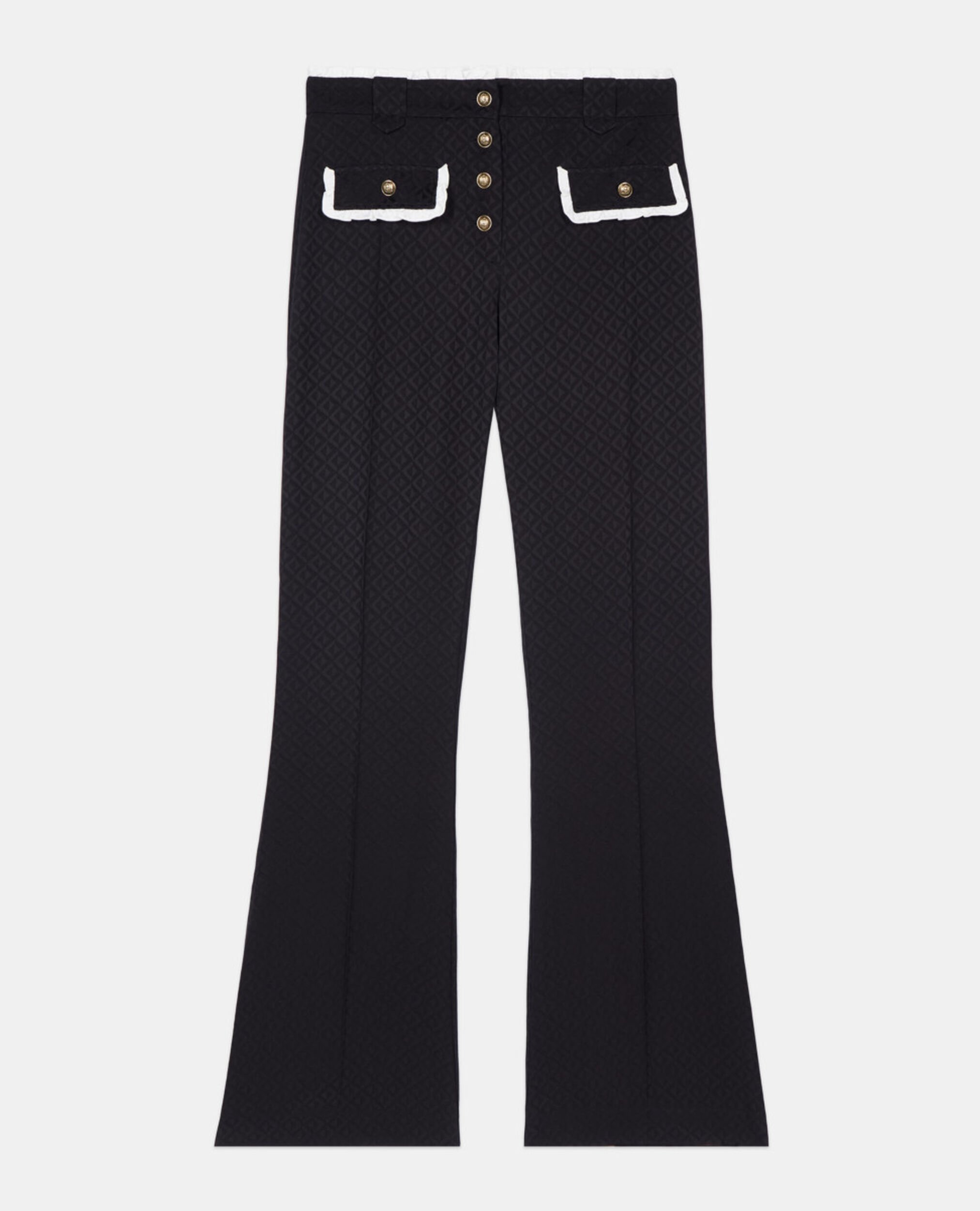 Black flare trousers, BLACK, hi-res image number null