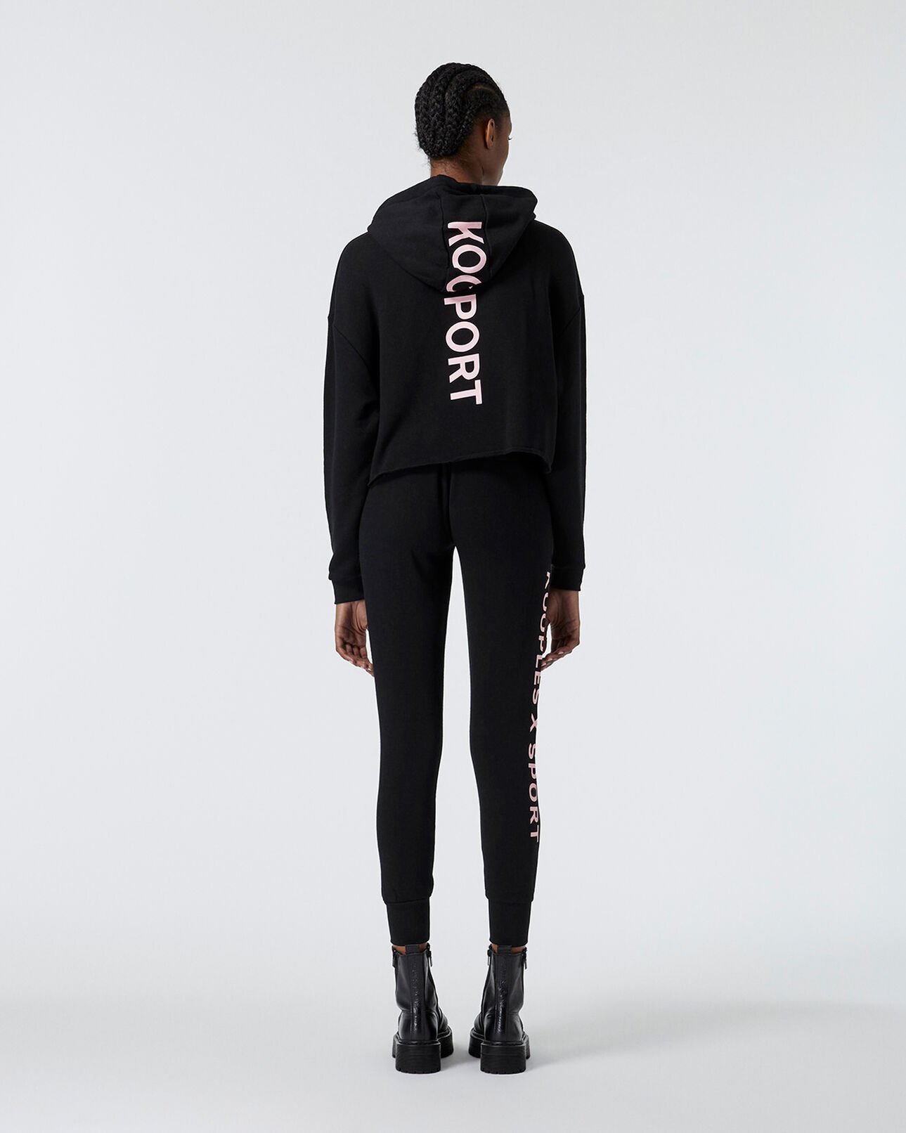 The Kooples FEMME BLACK jogging noir avec bande logo latérale
