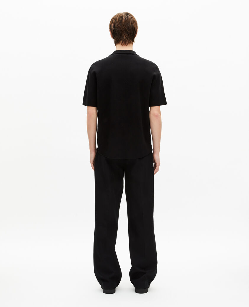 The Kooples HOMME BLACK chemise manches courtes en maille noire