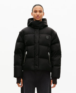 The Kooples WOMEN BLACK black down jacket with removable sleeves