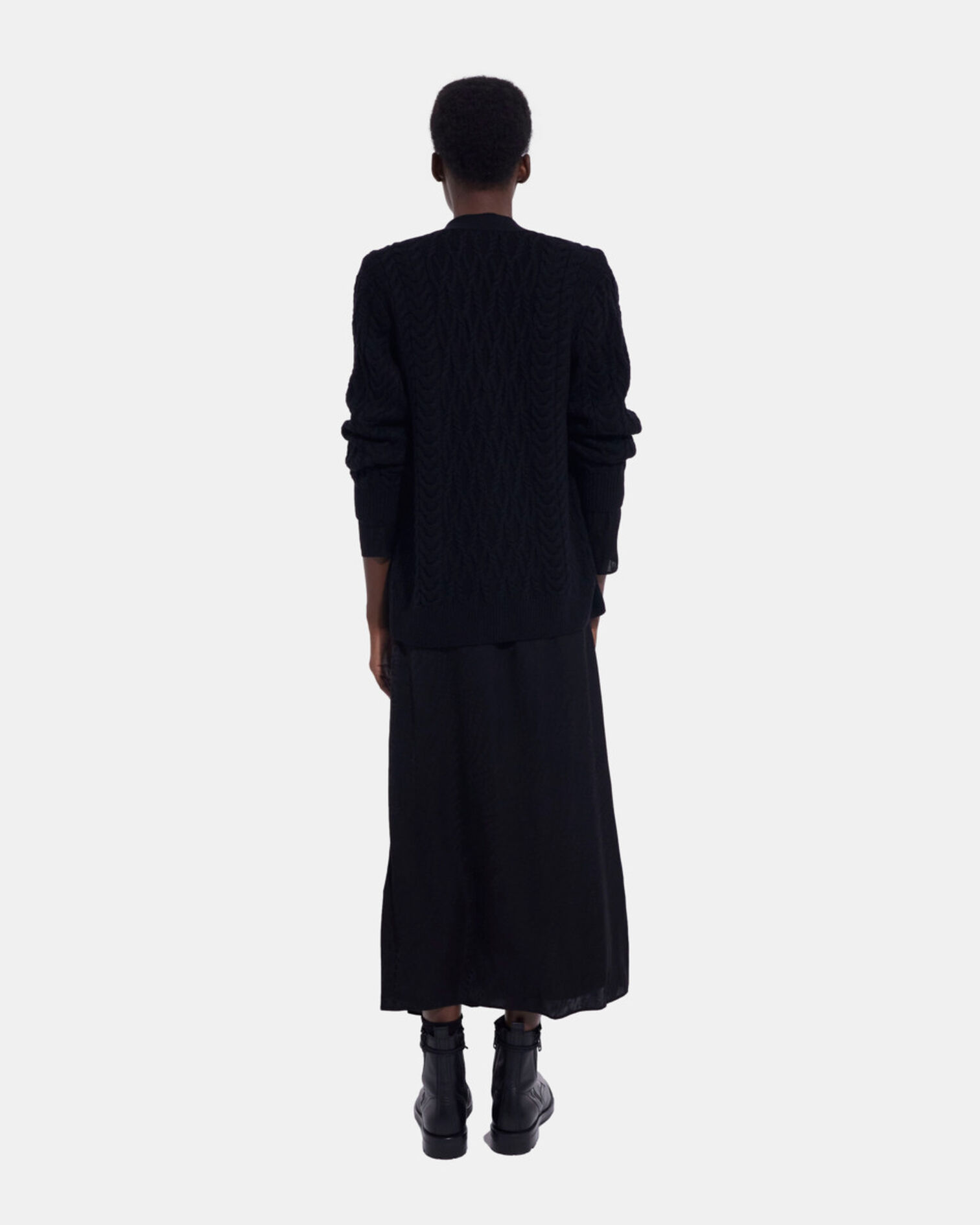 Cardigan en laine noir, BLACK, hi-res image number null