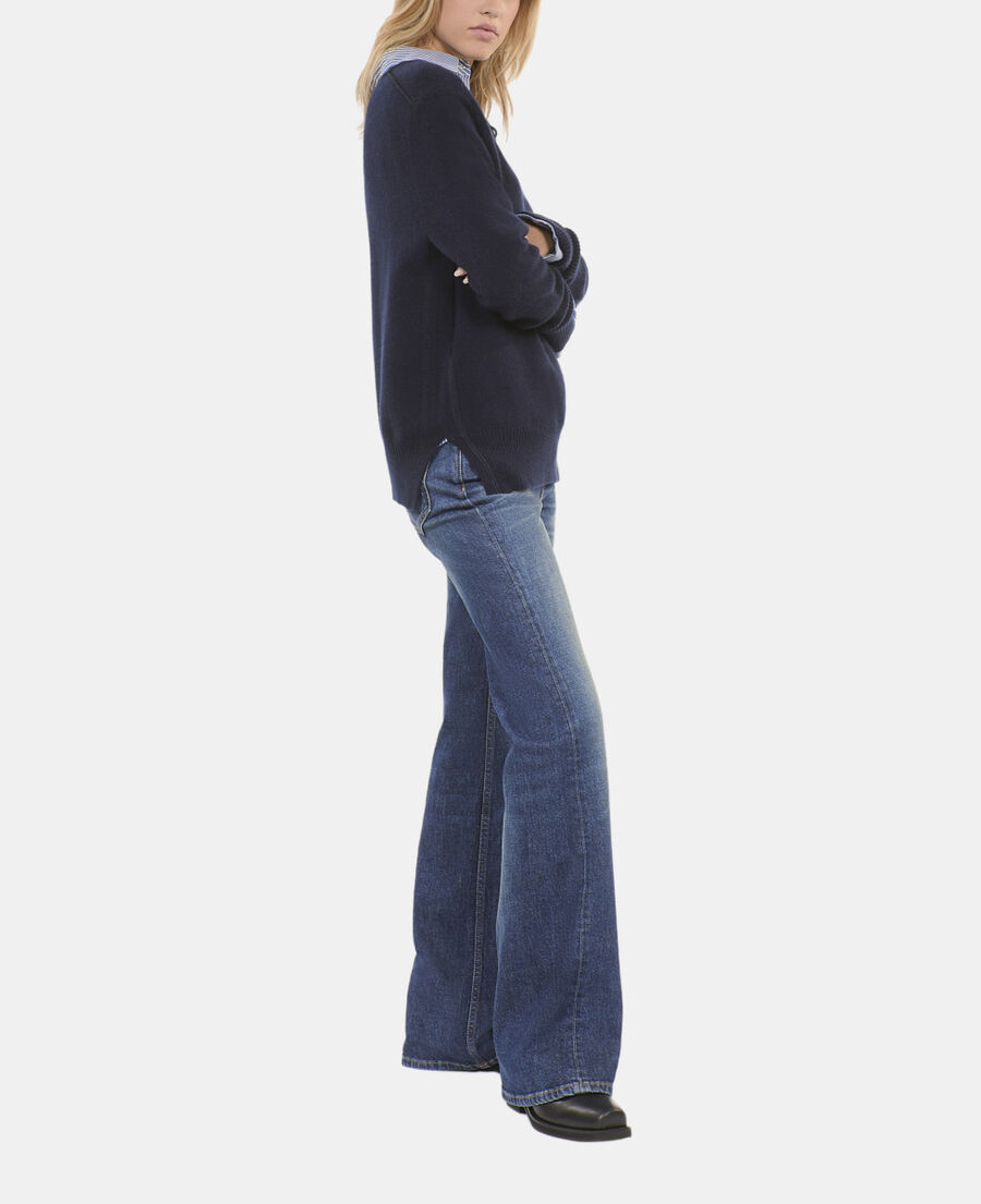 The Kooples FEMME NAVY pull en cachemire bleu marine