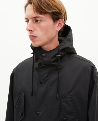 The Kooples MEN BLACK black hooded water-repellent parka