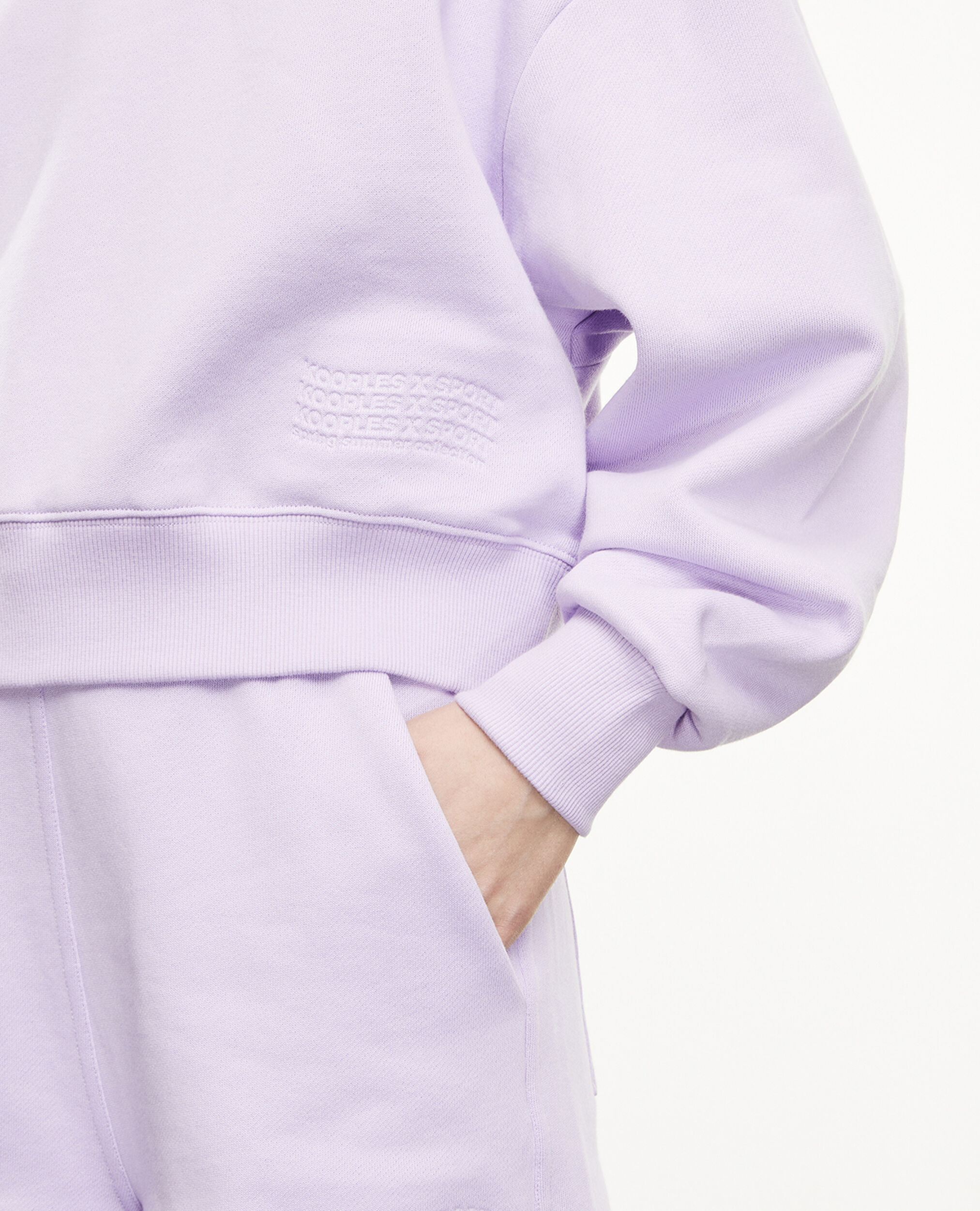 Purple sweatshirt with embossed logo, LIGHT PURPLE, hi-res image number null