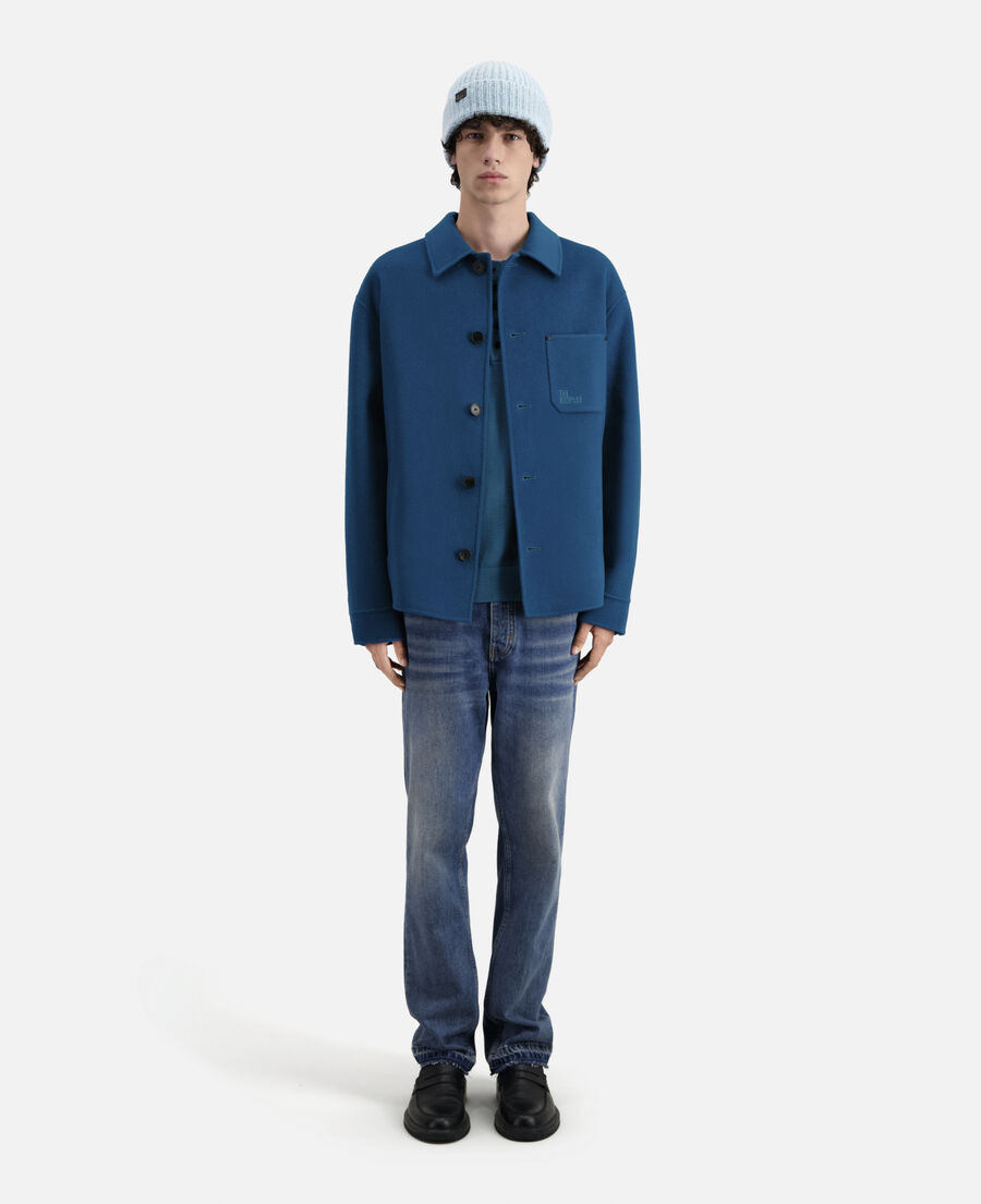 blue wool overshirt style jacket