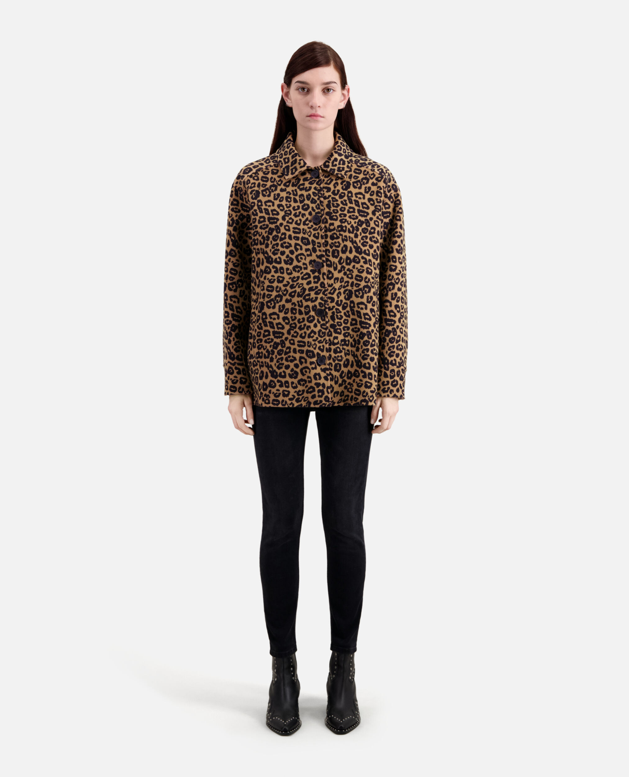 Leopard overshirt jacket in wool blend, LEOPARD, hi-res image number null