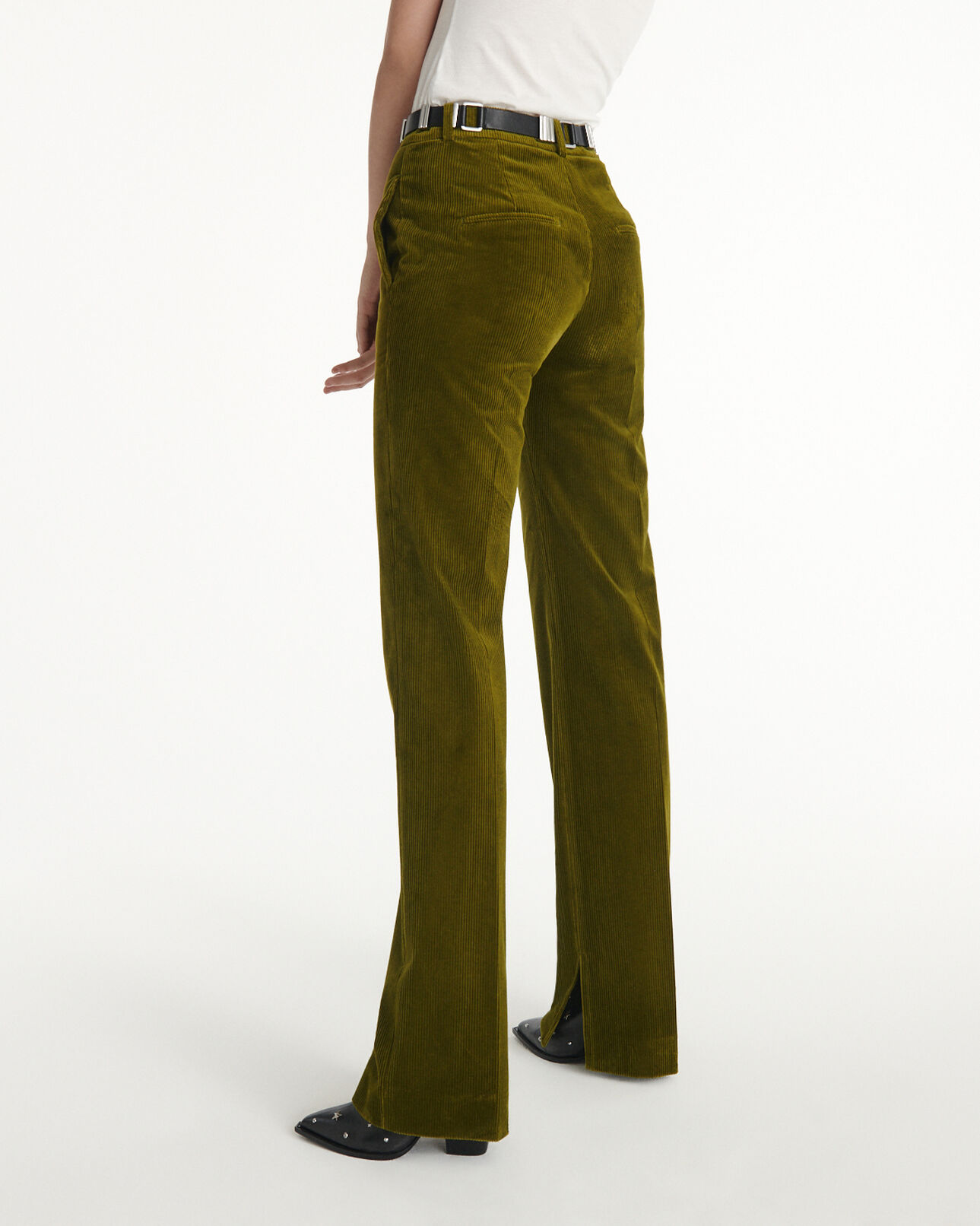 The Kooples WOMEN DARK GREEN green corduroy suit pants