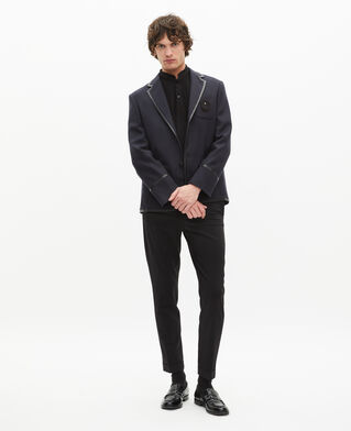 The Kooples HOMME DARK NAVY veste en laine m&eacute;lang&eacute;e bleu marine