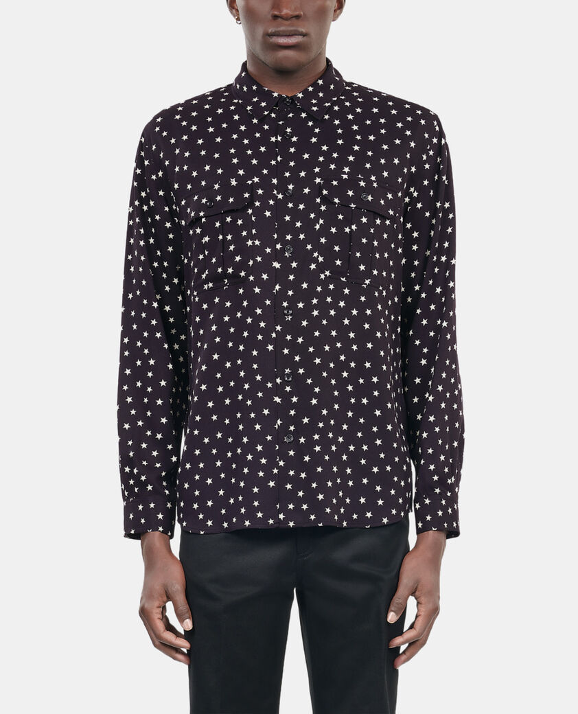 The Kooples MEN BLACK WHITE star printed shirt