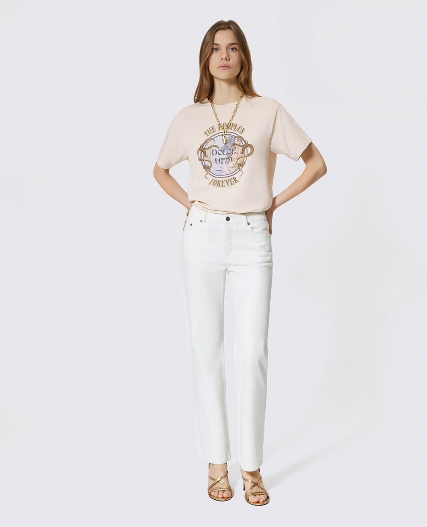 The Kooples FEMME WHITE jean droit enduit &eacute;cru