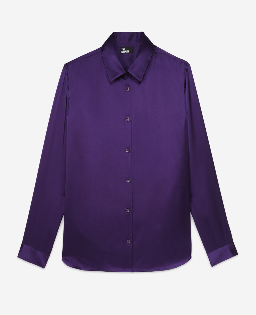 The Kooples F PURPLE mauve satin silk shirt