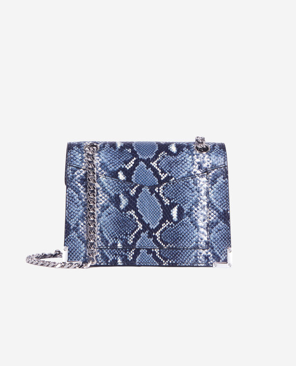 The Kooples WOMEN NAVY emily chain bag in blue python-effect leather