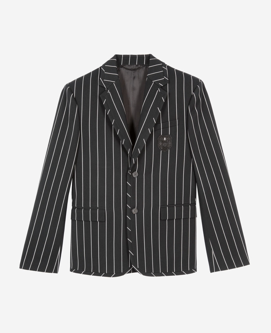 The Kooples HERREN BLACK WHITE schwarze gestreifte jacke