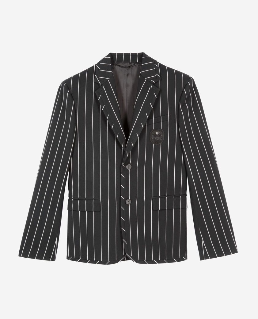 The Kooples HERREN BLACK WHITE schwarze gestreifte jacke