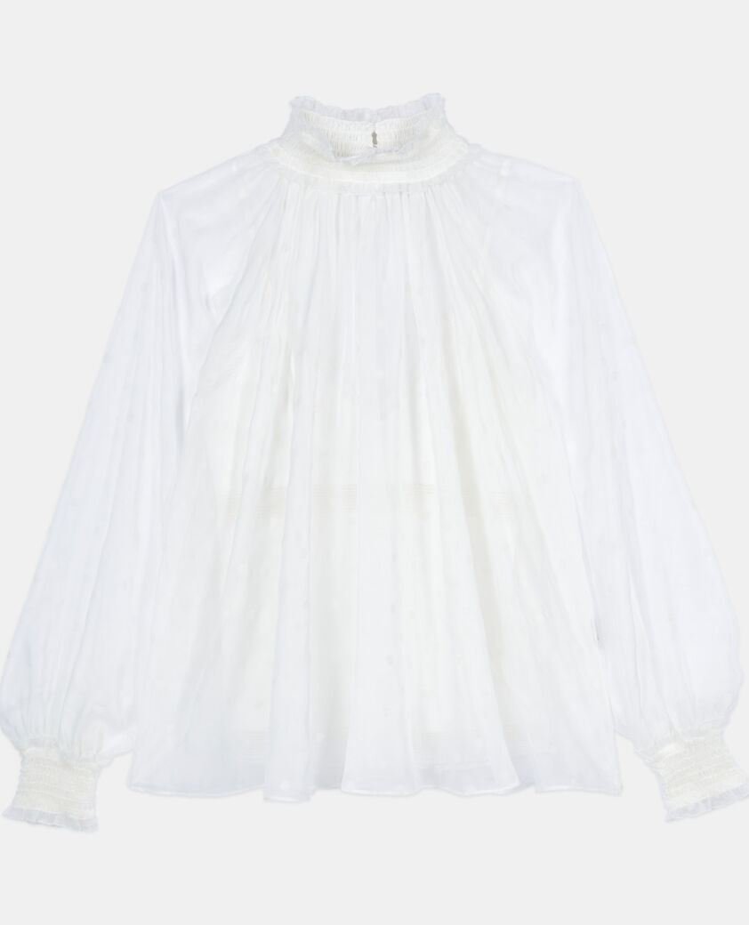 The Kooples MUJER ECRU top fruncidos blanco crudo