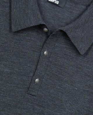 The Kooples MEN ANTHRACITE MELANGE grey wool sweater