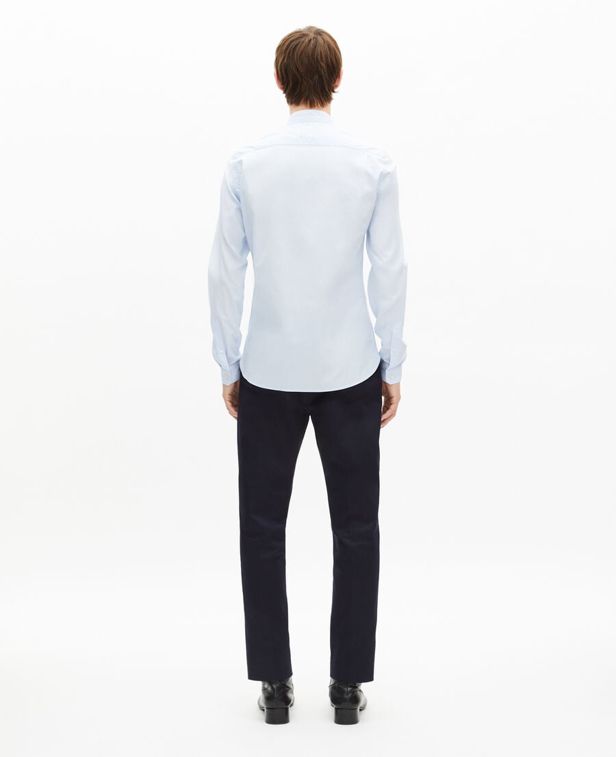 The Kooples HERREN LIGHT BLUE blaues hemd mit offizierskragen