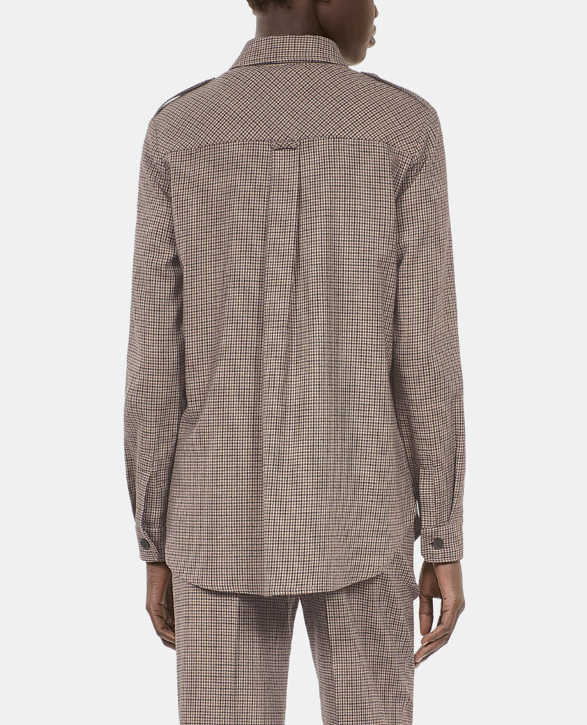 The Kooples FEMME BEIGE-BROWN chemise longue à carreaux