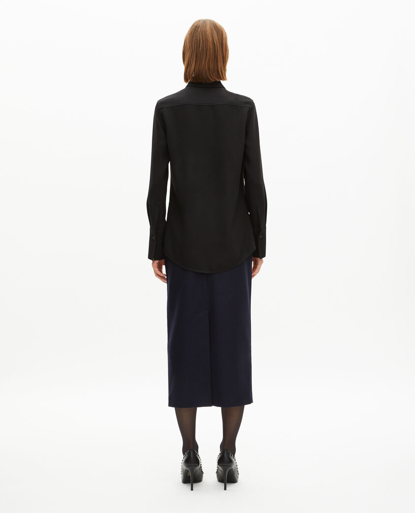 The Kooples FEMME BLACK chemise en satin noire