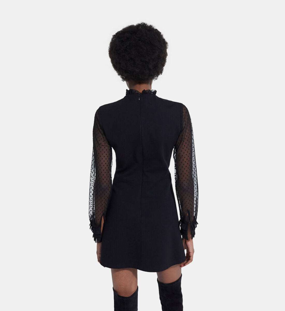 High neck top little black dress