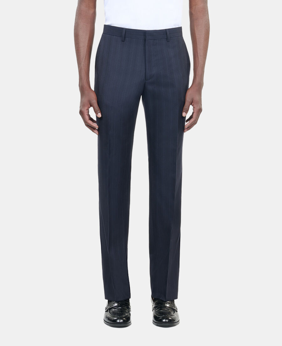 The Kooples MEN NAVY navy blue striped suit trousers