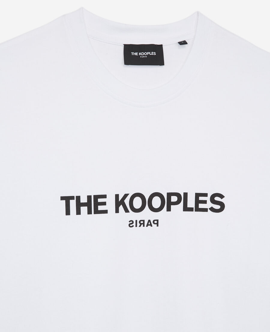 white cotton t-shirt with printed logo