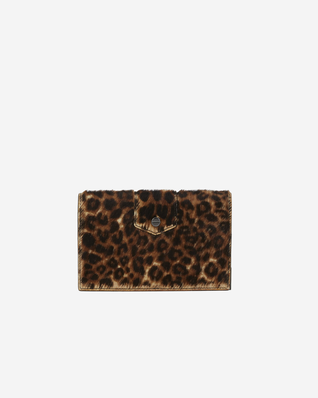 The Kooples WOMEN LEOPARD small emily pouch in leopard print leather