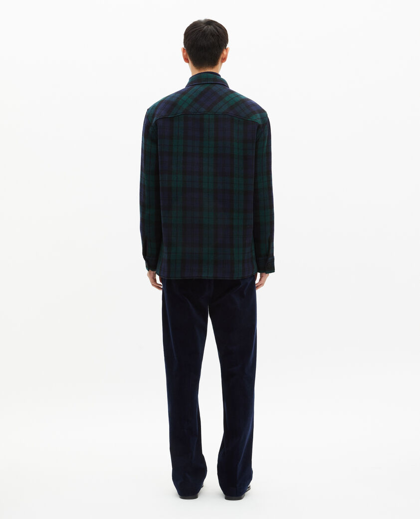 The Kooples MEN GREEN / BLACK dark green tartan overshirt