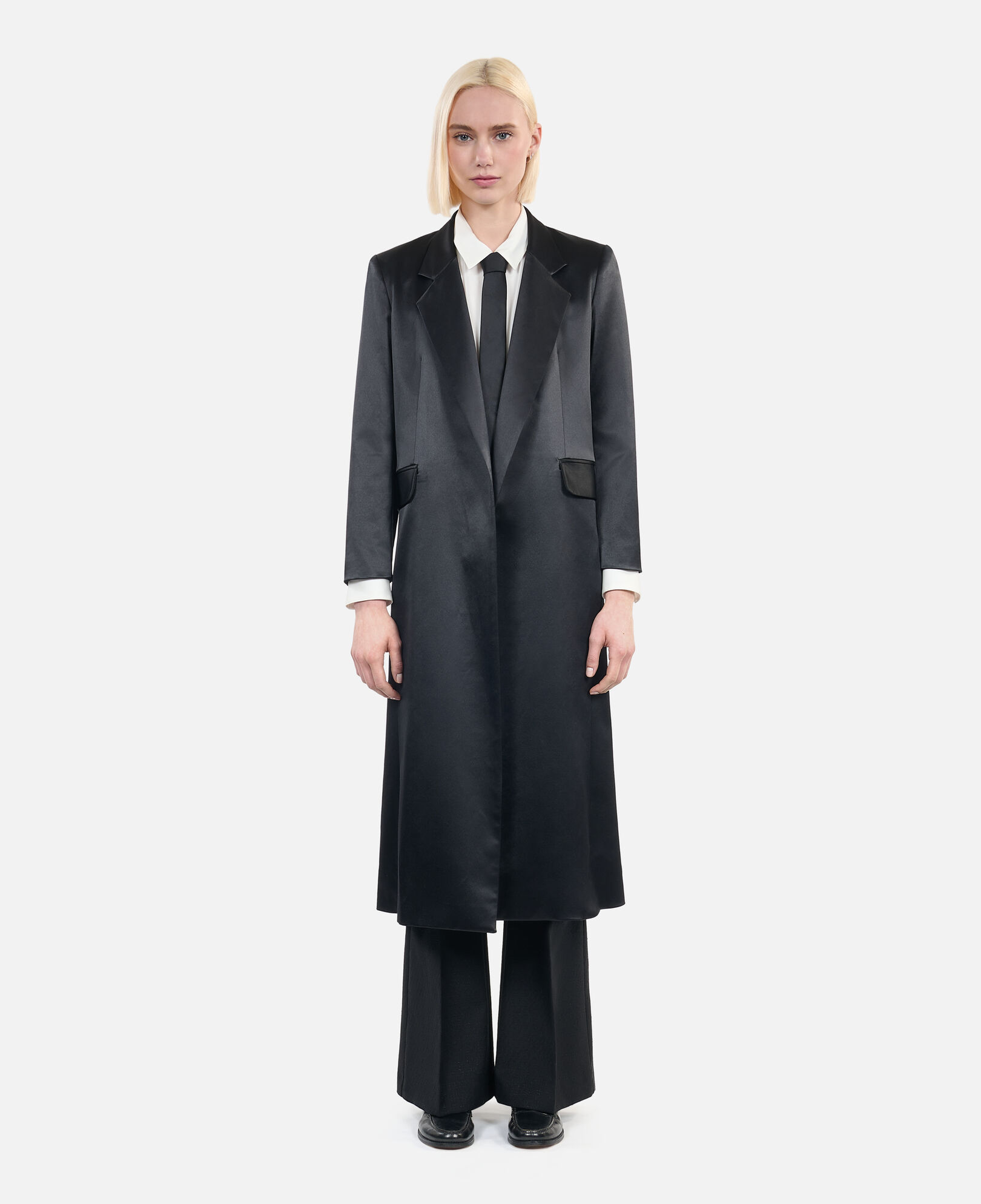 The Kooples WOMEN BLACK the kooples x carolina ritzler black satin coat