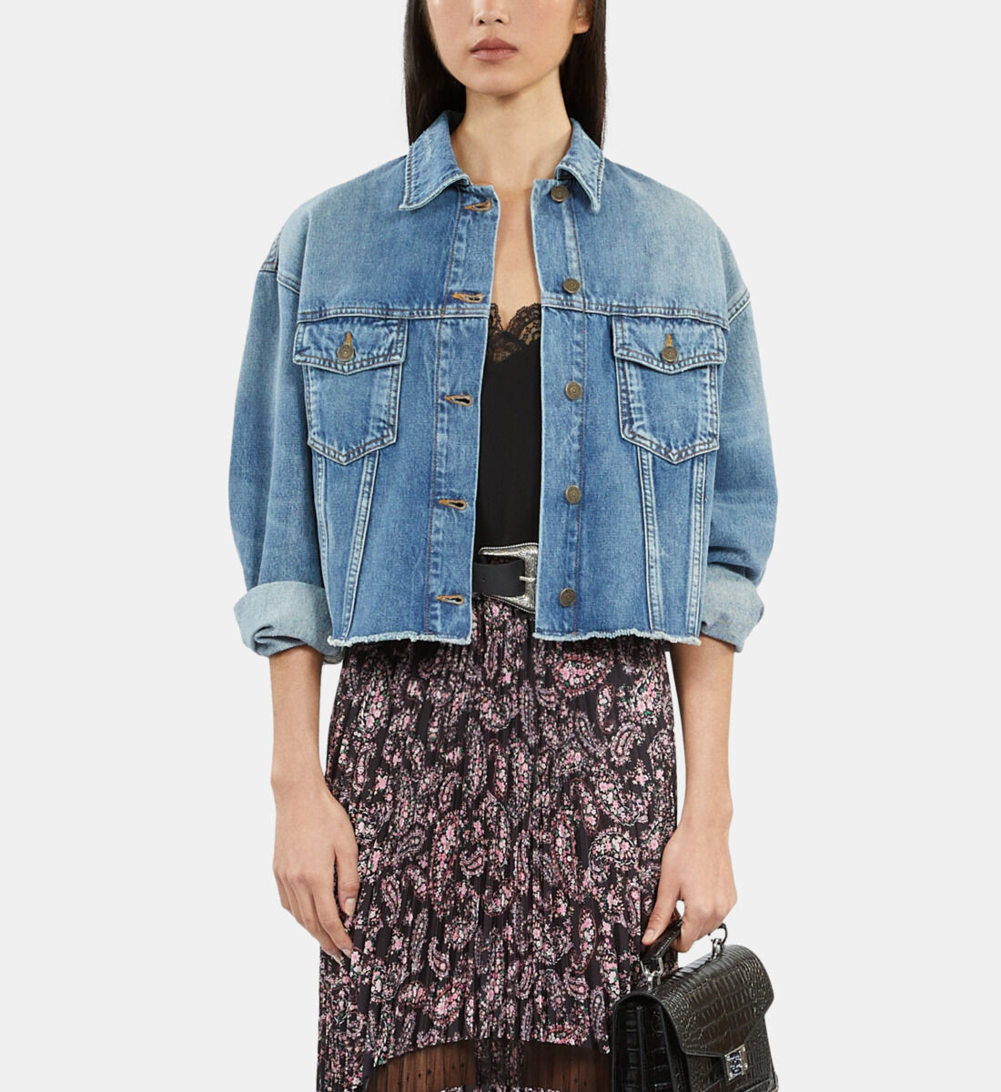 Short blue denim jacket new arrivals