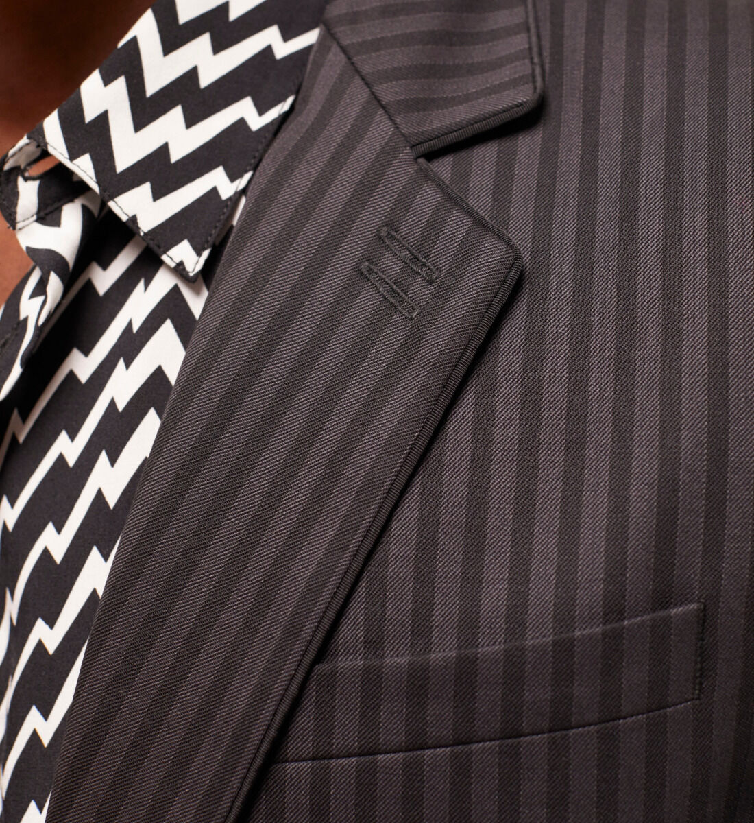 Striped wool blazer