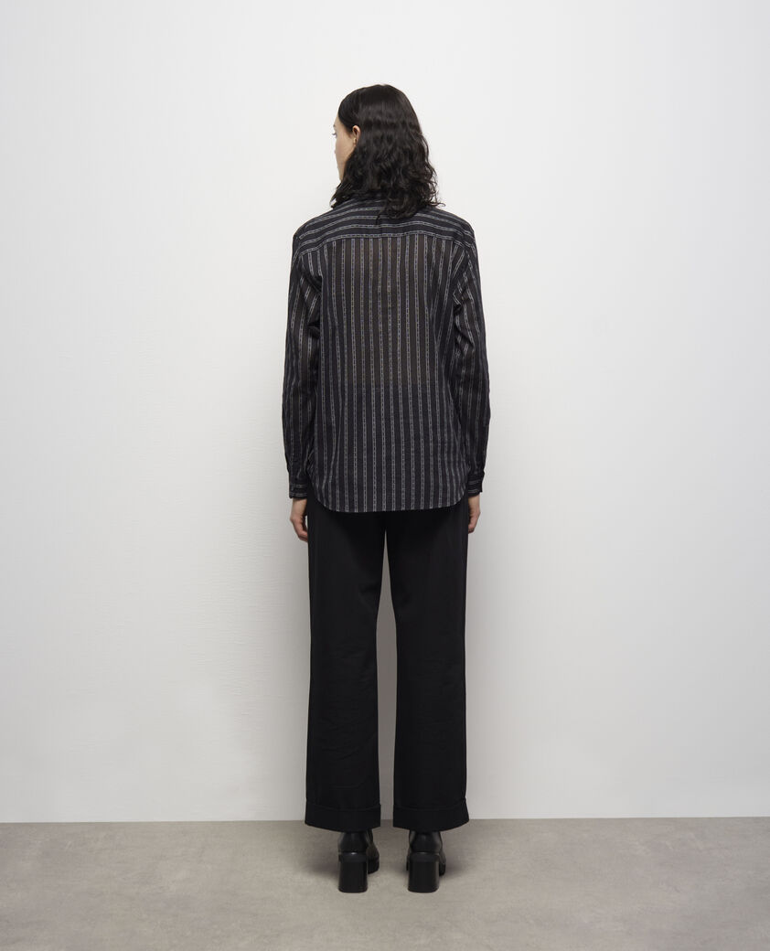 The Kooples WOMEN BLACK black striped shirt