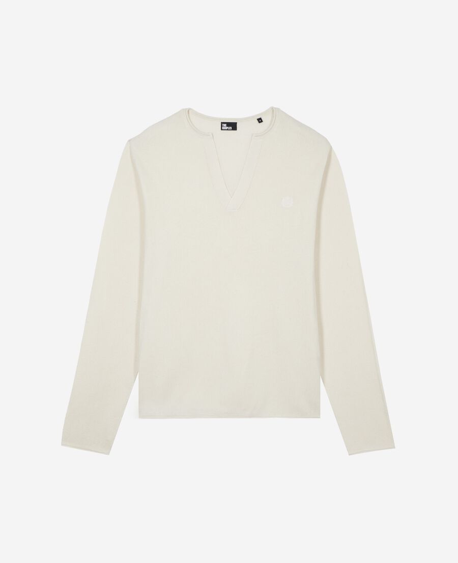 The Kooples HOMME LIGHT BEIGE pull col tunisien beige